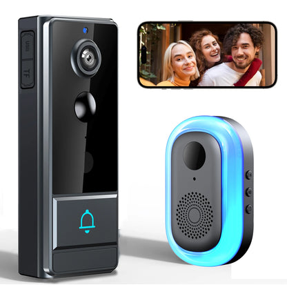 Wireless Smart Video Doorbell, 960P HD Video Doorbell Camera, Home Security Wifi Doorbell Camera, PIR Motion Doorbell