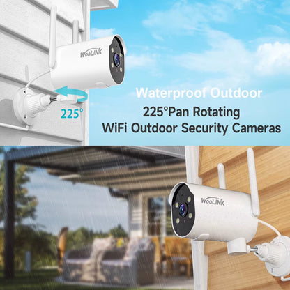 Solar Camera 2K Wireless Wifi Security Camera 2.4G Battery Solar Security Camera Floodlight Color Night Vision Alarming